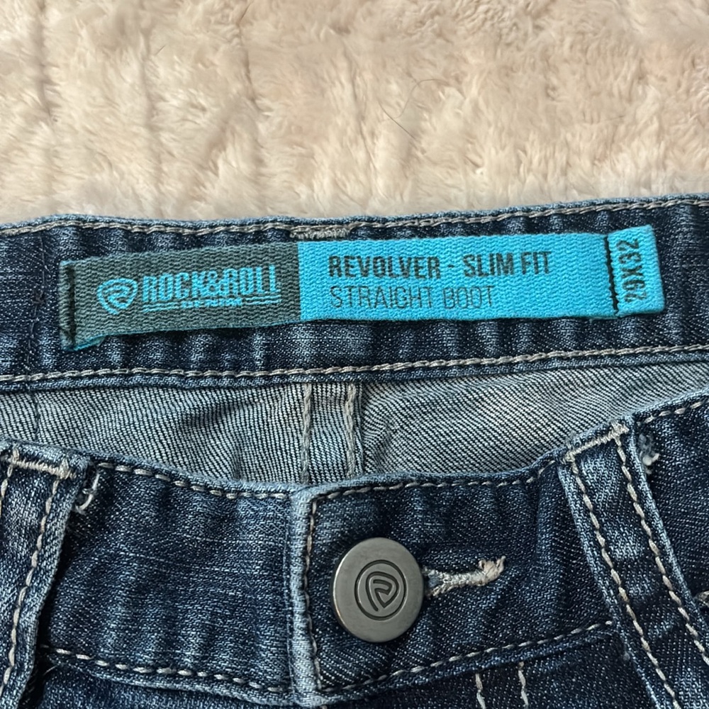 Rock & Roll Men's Blue Straight Leg Jeans